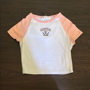 Kids Pink and White Boston Tee